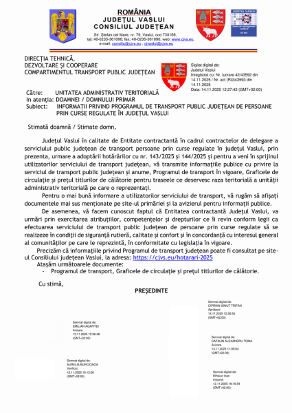 Adresă informații transport public